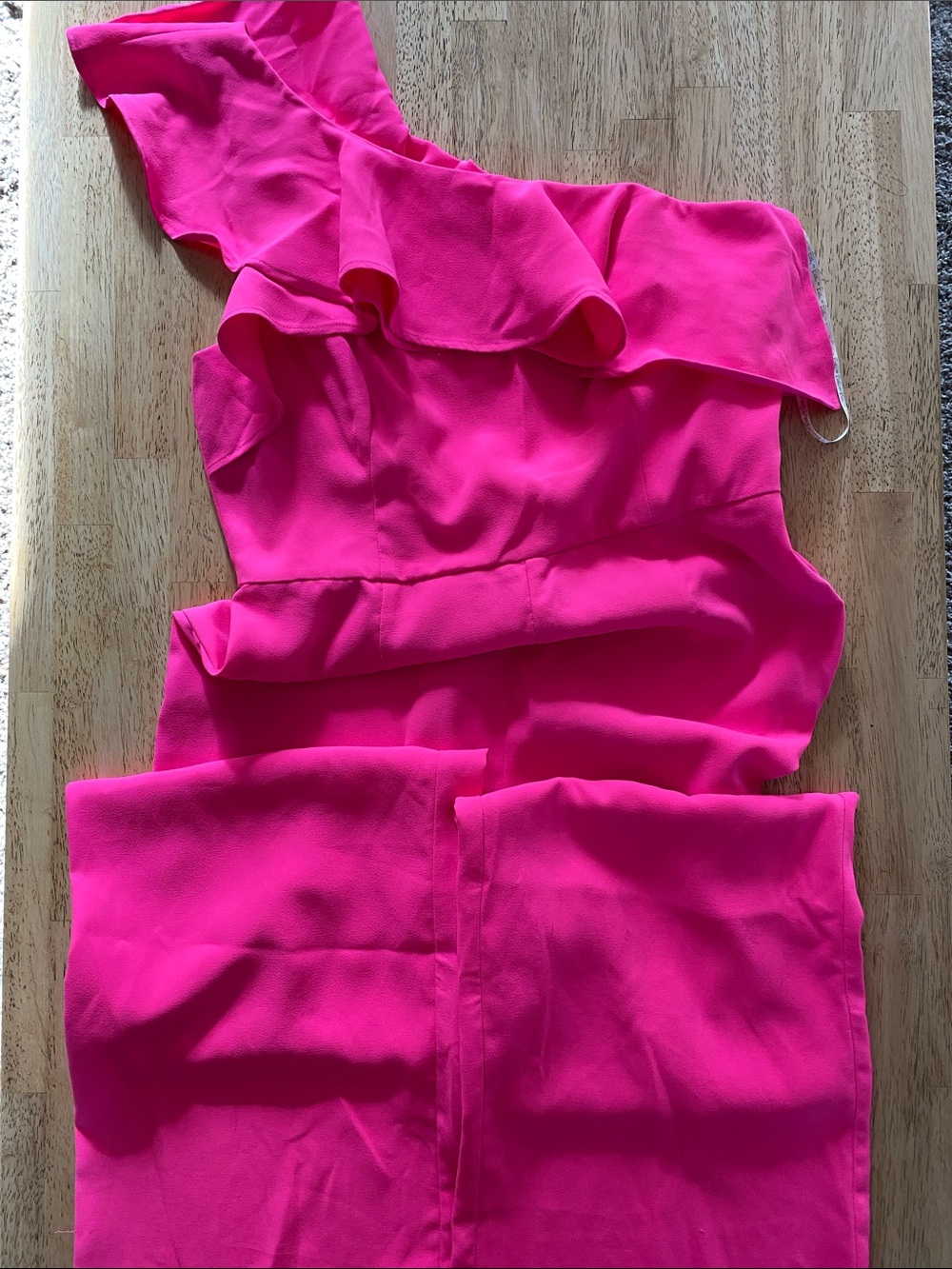 Lilly Pulitzer One-Shoulder Ruffle Romper in Hot Pink